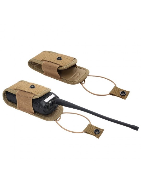 2PCS 1000D Tactical Molle Radio Walkie Talkie Pouch Waist Bag Holder Pocket Portable Interphone Carry Bag for Hunting Camping - 