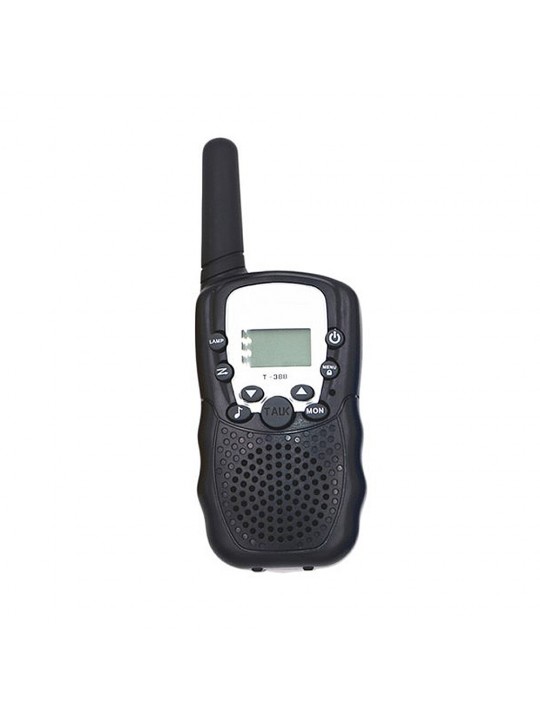 T388 Wireless Kids Walkie Talkie Portable Handheld Radio 0.5W UHF 462-467MHz 22CH Long Range Two Way Radio for Children - Black