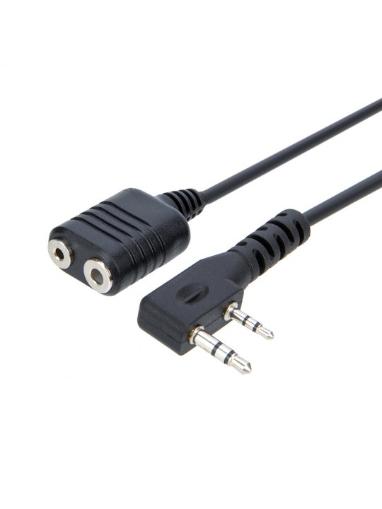 1M K type 2 Pin Speaker Mic Headset Earpiece Extension Cord Cable for BaoFeng UV-5R BF-888s Walkie Talkie Accessories