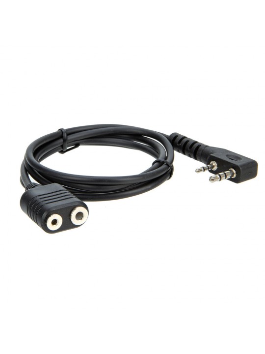 1M K type 2 Pin Speaker Mic Headset Earpiece Extension Cord Cable for BaoFeng UV-5R BF-888s Walkie Talkie Accessories