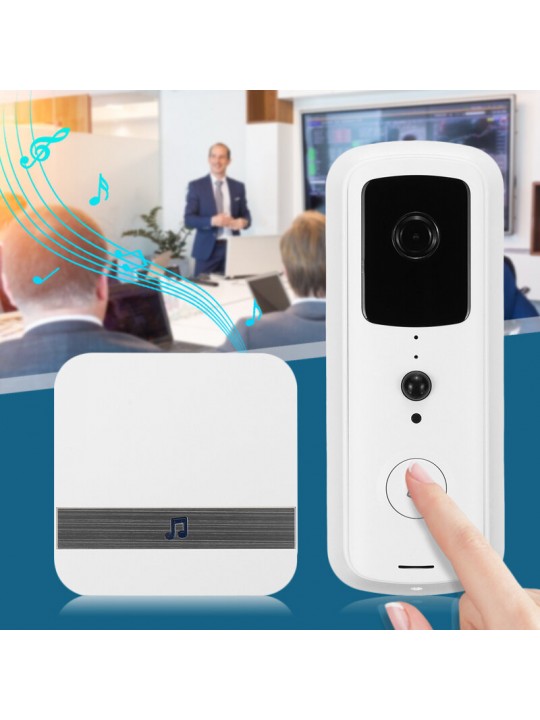 Smart WiFi HD 1080P Video Doorbell IR Visual Camera Intercom 166° Wide Angle Home Security Kit APP Control - #B