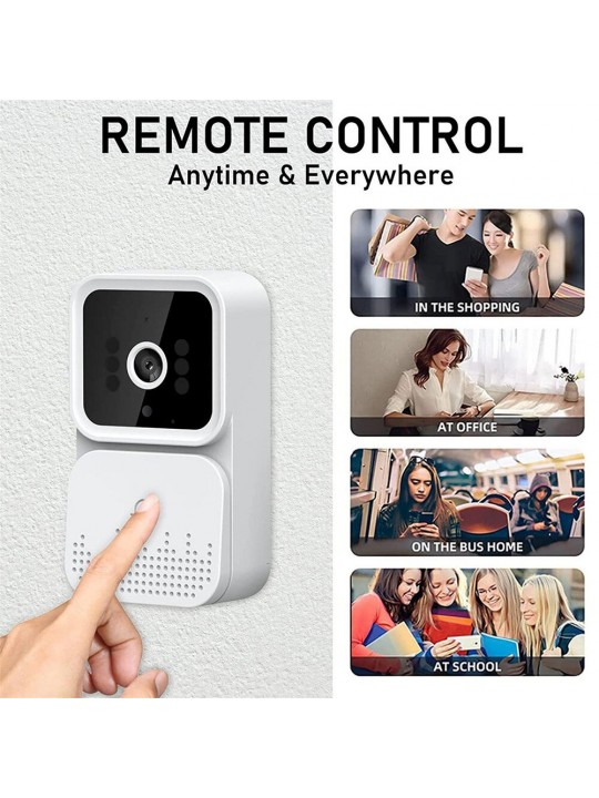 Smart Visual Doorbell Outdoor WiFi Camera Intelligent IR Night Vision Two-way Audio Remote APP Viewing Video Door Bell for Home 