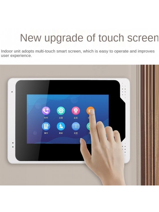 1080P WiFi Smart Video Doorbell with 7inch Touch Panel Screen EU Plug APP Remote Viewing Motion Detection IR Night Vision Interc