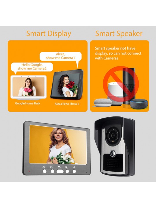 7 inch 1080P Tuya WiFi Video Intercom Doorbell System APP Remote Unlock Night Vision IP55 Waterproof Wireless Visual Doorbell wi
