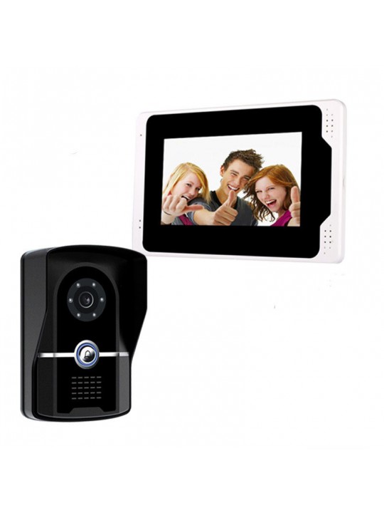 1080P WiFi Smart Video Doorbell with 7inch Touch Panel Screen EU Plug APP Remote Viewing Motion Detection IR Night Vision Interc