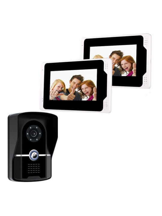 1080P WiFi Smart Video Doorbell with 7inch Touch Panel Screen EU Plug APP Remote Viewing Motion Detection IR Night Vision Interc