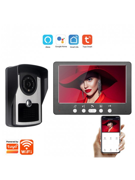 7 inch 1080P Tuya WiFi Video Intercom Doorbell System APP Remote Unlock Night Vision IP55 Waterproof Wireless Visual Doorbell wi
