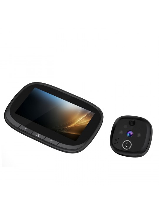 ESCAM C83 Wireless Doorbell 4.3inch WIFI IP Door Viewer HD Night Vision 120° can Take Photo and Video PIR Motion Detection Two W
