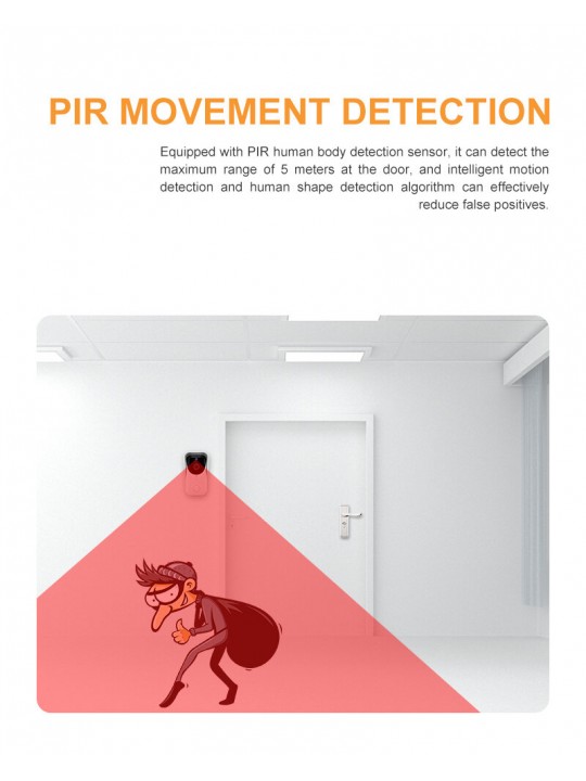 PRIPASO D5 Tuya 1080P 2MP WiFi Wireless Video Doorbell Camera IP65 Waterproof Security Surveillance with Infrared Night Vision I
