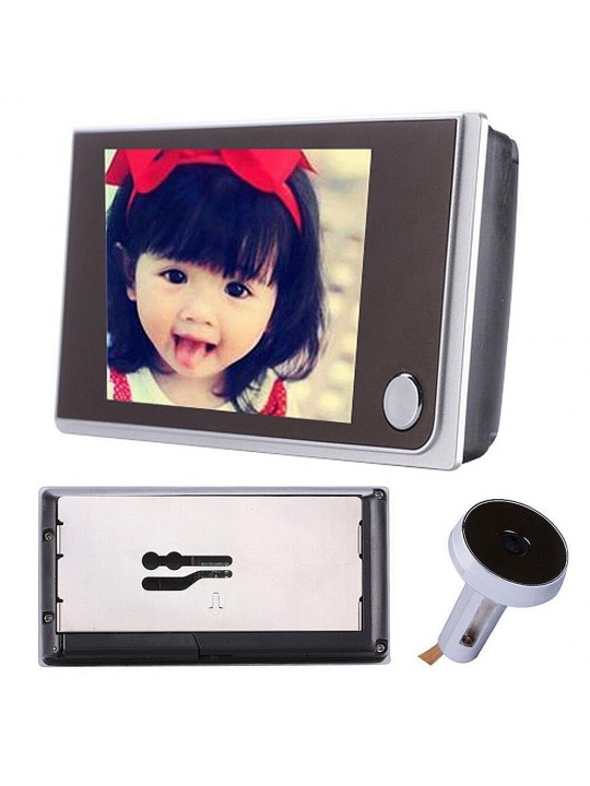 3.5 Inch LCD Visual Electronic Doorbell 2MP 120 Degree Wide-angle Cat Eye Door Camera Home Monitoring Surveillance Device