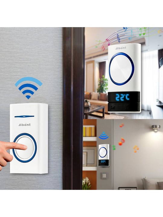 Smart Wireless Doorbell 45 Songs Polyphonic Ringtones &amp; 200m Transmission - US Plug
