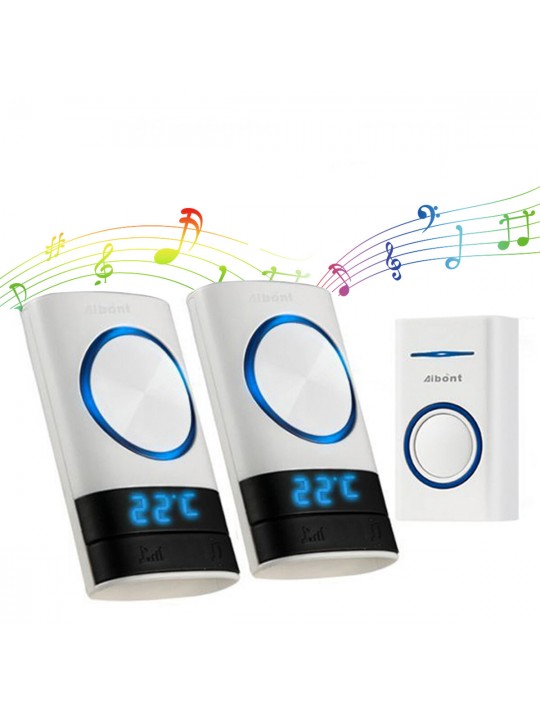Smart Wireless Doorbell 45 Songs Polyphonic Ringtones &amp; 200m Transmission - US Plug