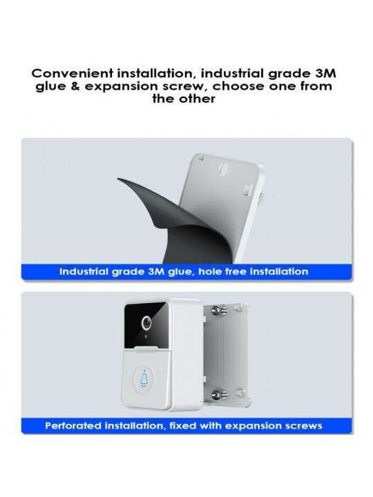 X3pro Smart WiFi Video Doorbell Night Vision Two-way Audio APP Control Remote Phone Push Notifications Home Security Monitor Doo