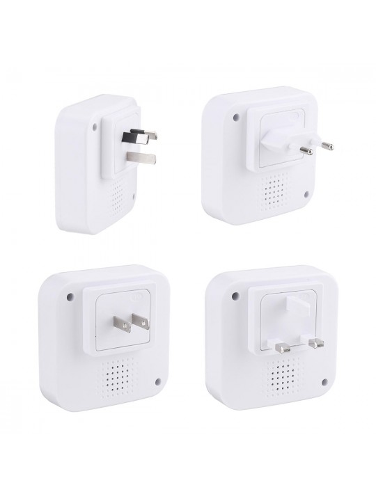 300M Waterproof Wireless Doorbell 55 Songs Chime LED Flash EU/US/UK/AU Plug - US Plug