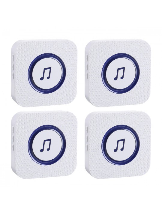 300M Waterproof Wireless Doorbell 55 Songs Chime LED Flash EU/US/UK/AU Plug - US Plug